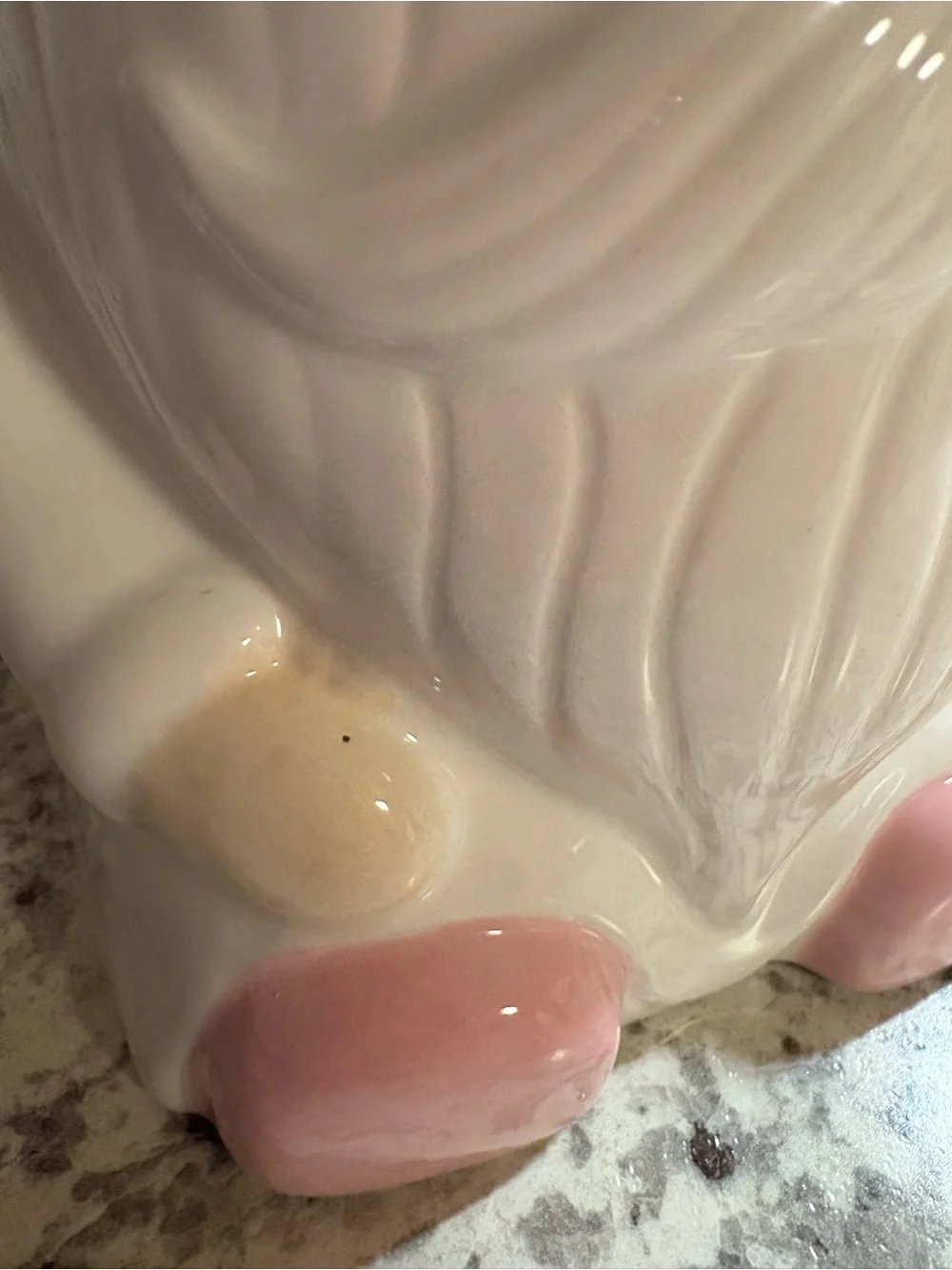 Martha Stewart Pink and White Gnome Ceramic Jar Candle with Flower Lid